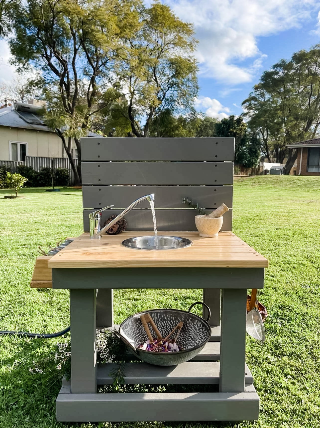 Little Mud Kitchen with Working Tap